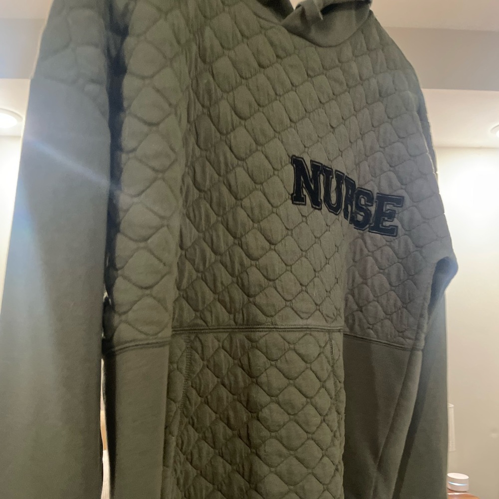 Olive Green Quilted Women's Crewneck Jacket